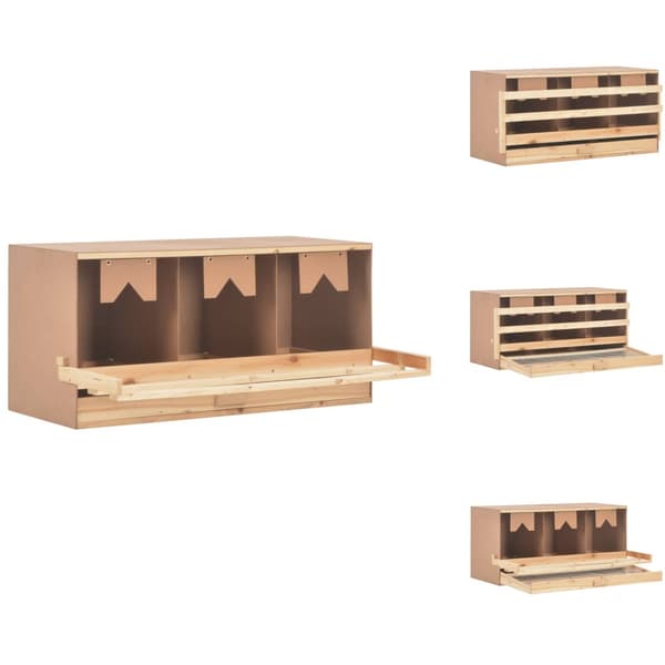 Äggkläckningsmaskiner - Living Värprede 3 fack 96x40x45 cm massiv furu