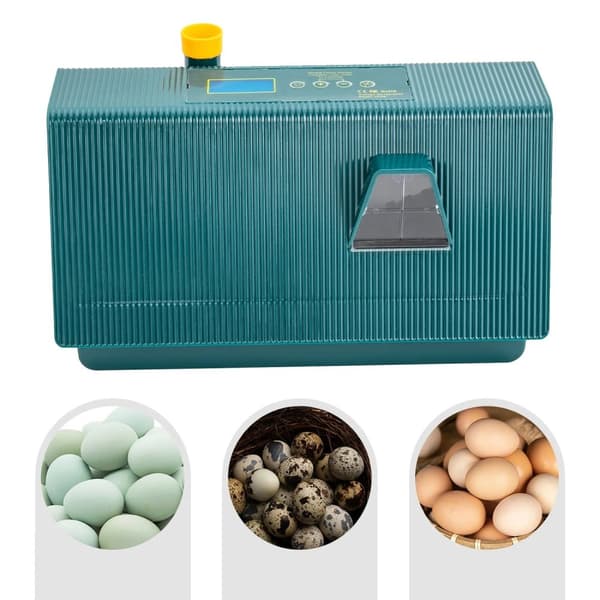Automatisk Æg Inkubator, Justerbar Temperaturområde, LCD Skærm,29,7x17,6x17cm, Grøn