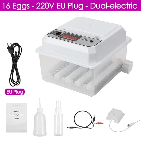 Automatisk Ägginkubator, Kapacitet för 16 Ägg, 220V EU Kontakt,16 Ägg EU 220V