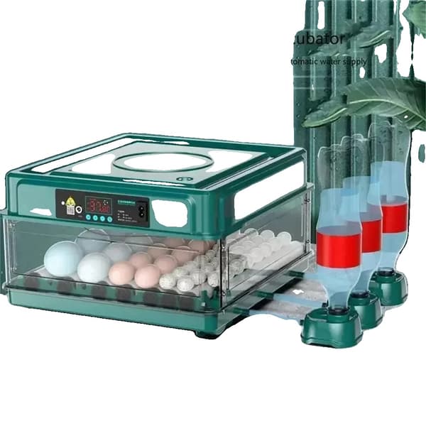 48 Ägg Inkubator, Automatisk Temperaturkontroll, Automatisk Vattenpåfyllning,9 ägg EU kontakt 220v