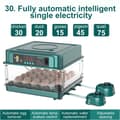 Miniatyrbild 2 av 2: Ägginkubator, Automatisk Äggvändning, Temperaturkontroll, Vattenpåfyllning,30 ägg