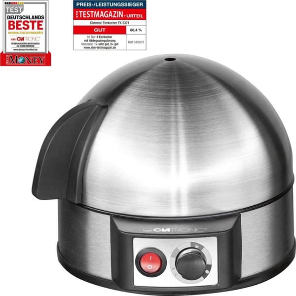 Clatronic EK 3321 æggekoger 7 æg 400 W Sort, Rustfrit stål
