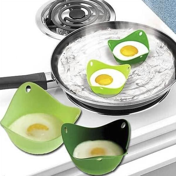 4 st Egg Poacher från Newcomdigi Egg Poacher Egg Poacher Silikonpocherad äggform Färgglad färg
