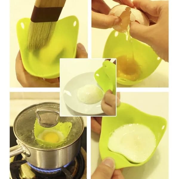 4 st Egg Poacher från Newcomdigi Egg Poacher Egg Poacher Silikonpocherad äggform Färgglad färg