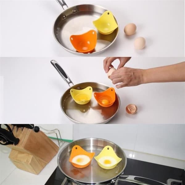 Grön Silikon Poach Cup Ägg Poacher