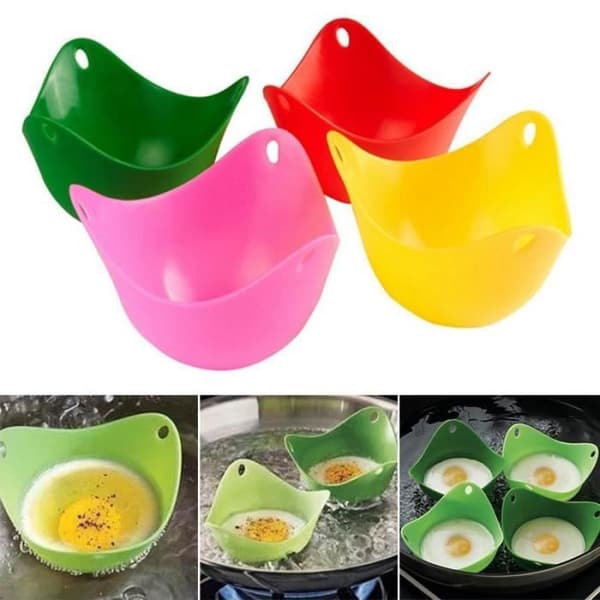 Röd Silikon Poach Cup Ägg Poacher