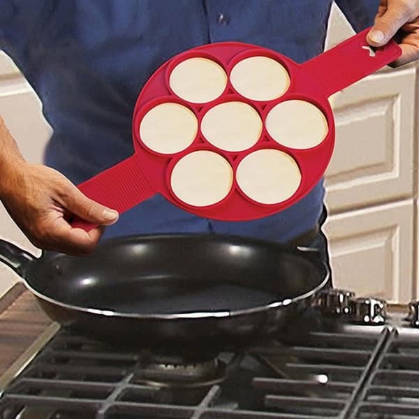 Omelettform Silikon Frukost DIY Form Äggform Leende Ansikte Pannkaka Verktyg Ägg Ring Röd