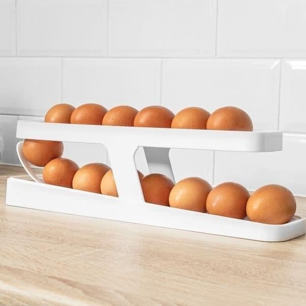 Äggdistributör - EUROWEB - Två nivåer - Plast - Vit - 14 ägg