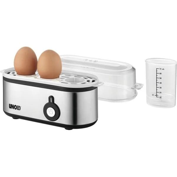 Mini äggkokare - UNOLD 38610 - 210 Watt - Grå - Rostfritt stålhus - Upp till 3 ägg