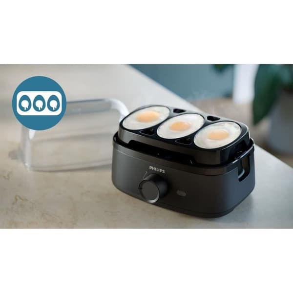 Äggkokare PHILIPS - HD9137/90 - Kapacitet 6 ägg - Inkluderad exakt mätbägare - Diskmaskinssäker - 400W