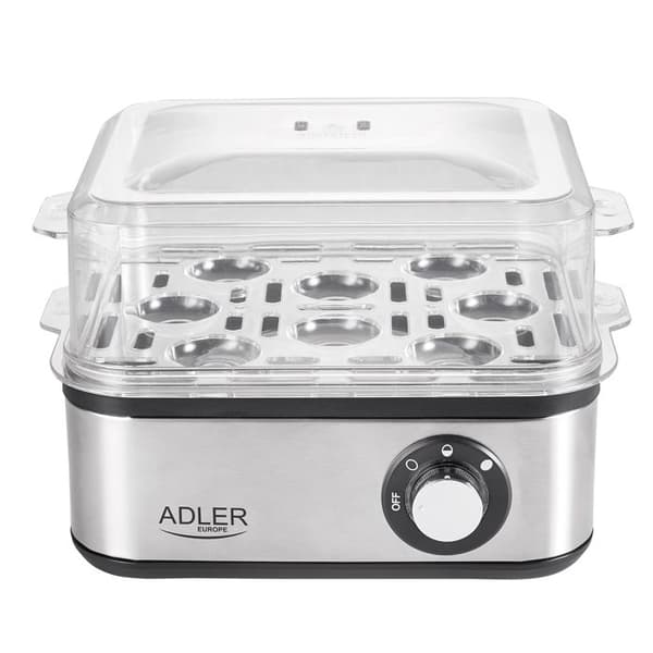 Äggkokare - ADLER - AD-4486 - Rostfritt stål - 800W - Genomskinligt lock