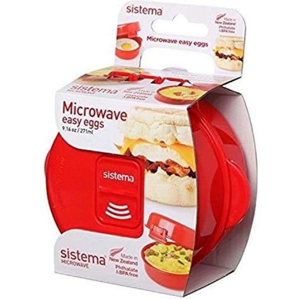 Mikrobläckäggkokare - Sistema - SI1117 - Röd - Plast - Ångventil