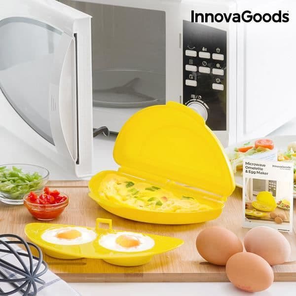 Omelettugn - InnovaGoods - Mikrovågsugn - BPA-fri PP - Pocherade äggtillbehör - 21x12x5 cm