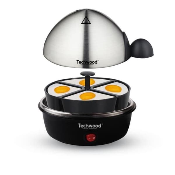 Äggkokare - TECHWOOD - Lagar 7 mjukkokta ägg - Lagar 4 stekta ägg - Rostfritt stål - 350W