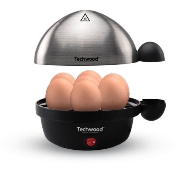 Äggkokare - TECHWOOD - Lagar 7 mjukkokta ägg - Lagar 4 stekta ägg - Rostfritt stål - 350W