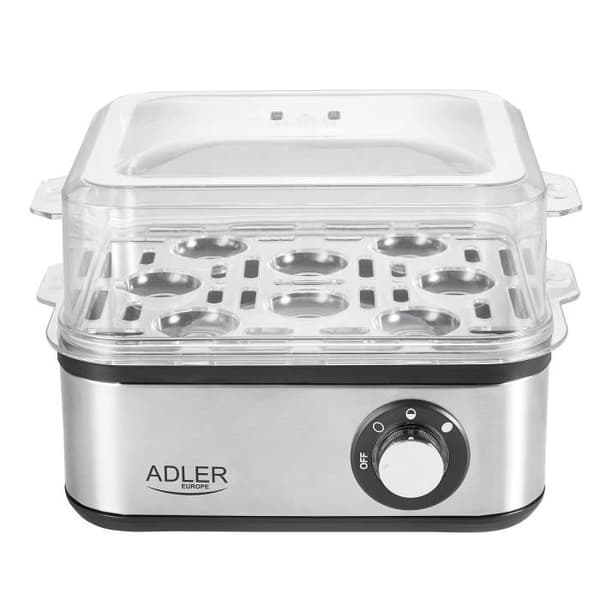 Äggkokare - ADLER - AD-4486 - Rostfritt stål - 800W - Genomskinligt lock