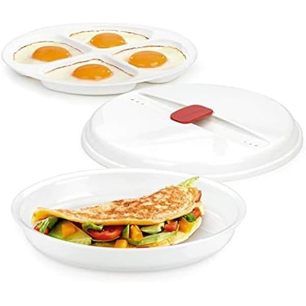 Tallrik för omeletter och ägg - Tescoma - Purity Mikrovågsugn - Plast - Blandade färger - 25,7 x 21,3 x 5,2 cm