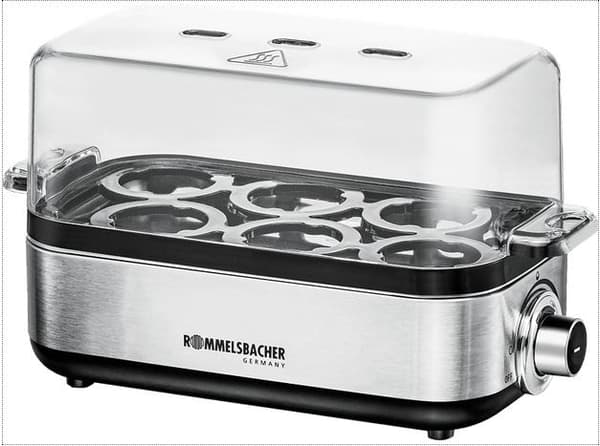 Rommelsbacher ER 600 -munankeitin 6 muna(a) 400 W Ruostumaton teräs, Läpinäkyvä