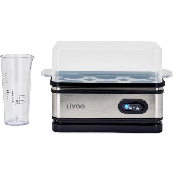 Äggkokare - LIVOO - DOC290 - 400W - 6 ägg - Rostfritt stål - Varmhållning - Ägghållare, lock och mätkopp