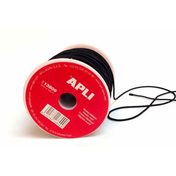 Bobin fil elastisk Ø 2 mm Svart 100 m