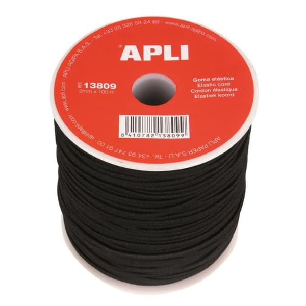 Bobin fil elastisk Ø 2 mm Svart 100 m