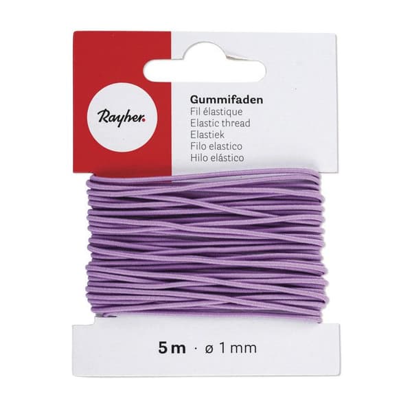Lila elastisk tråd Ø 1 mm Kort 5 m
