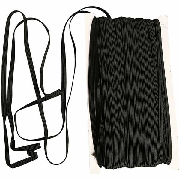 Resårband -  B: 6 mm - Svart - 50 m