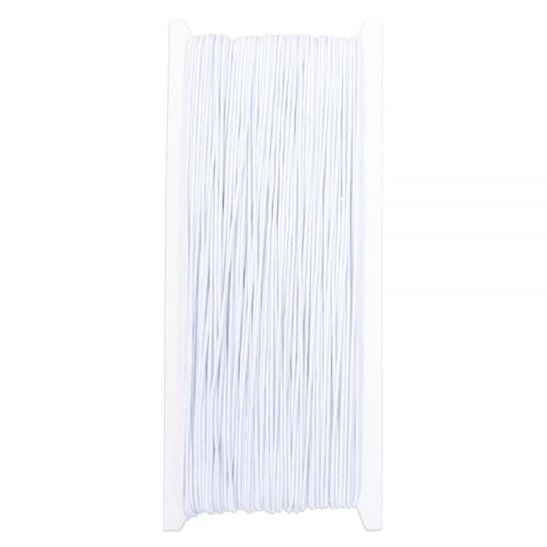 Halsbandssnodd elastisk, 1 mm, 50 meter, Vit