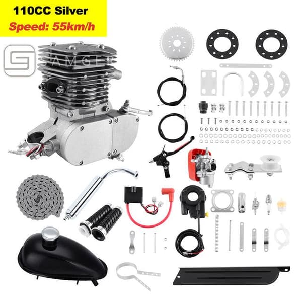 50/80/100cc 2-takts bensinmotor kit - Gör det själv elcykel komplett motor - SEO optimerad produkt-titel på svenska