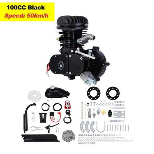 50/80/100cc 2-takts bensinmotor kit - Gör det själv elcykel komplett motor - SEO optimerad produkt-titel på svenska