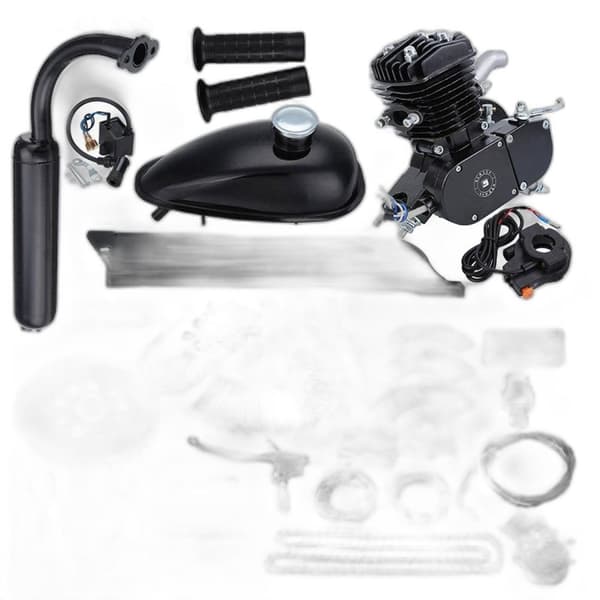 80cc Cykelmotor Kit - 2-takts Benzinmotor Sæt til DIY Elcykel Sølv