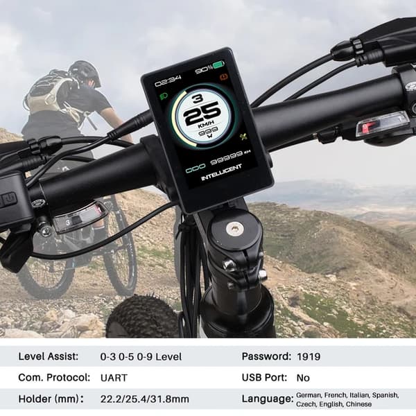 Elcykelkonverteringskit, HDMI-skärm, mittmonterad navdrivmotor, 860C Display