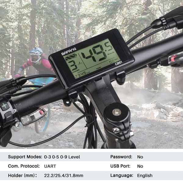Elektriske cykelkonverteringskits, HDMI-skærm, midtermonteret navmotor, C961 Display