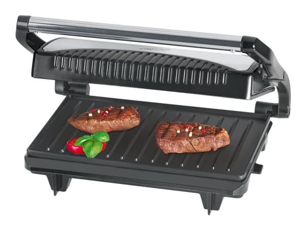 Clatronic MG 3519, Musta, Hopea, Ruostumaton teräs, Suorakulmainen, 230 x 145 mm, Saranakansi, 700 W