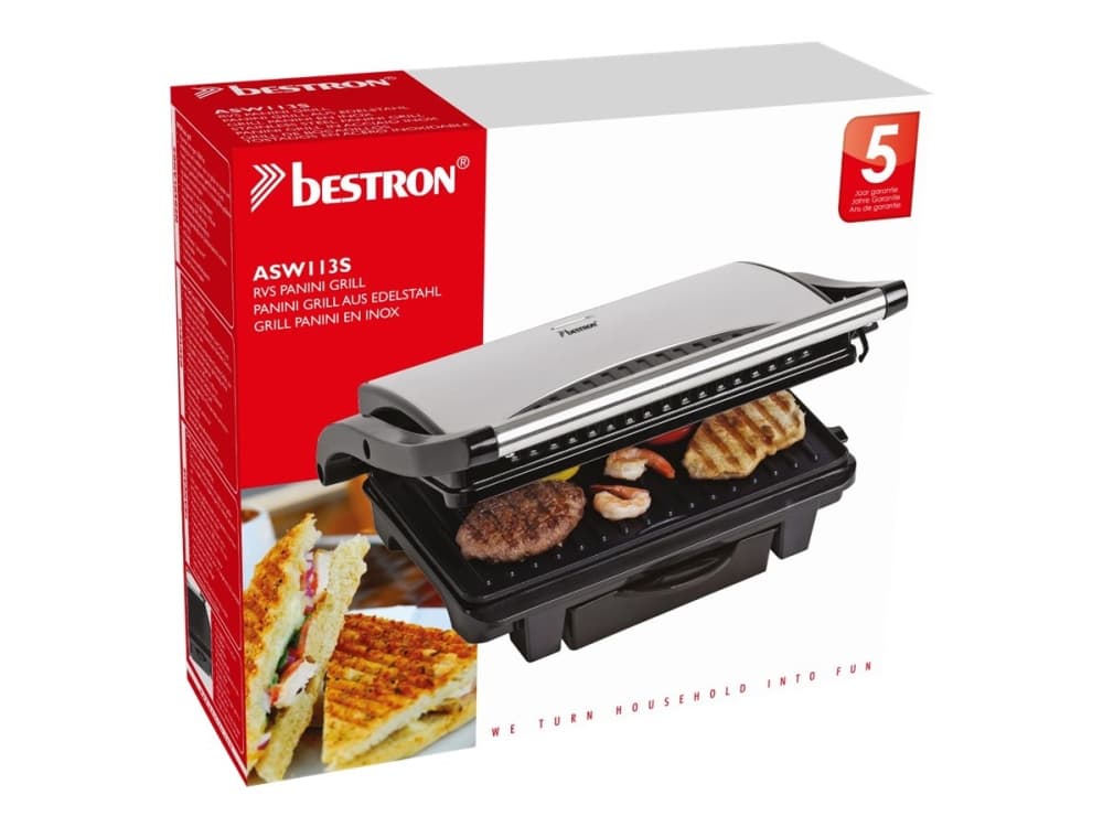 Bestron FUNCOOKING ASW113S - Grill - elektrisk - 952 cm2 - rostfritt stål