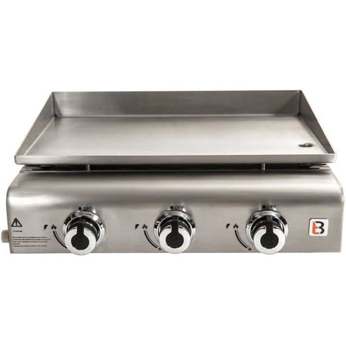 Gas plancha Delicia 3 -valot kysyä - ruostumaton teräs - 59x49x21,5cm