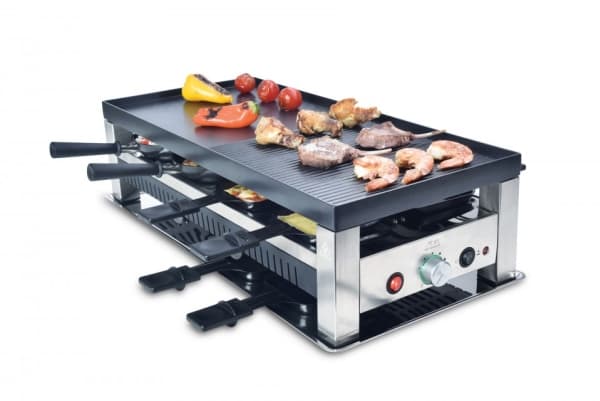 Solis Grill 5 i 1, raclette/ bordsgrill/ wok/ crepes/pizza, 8 personer, rostfritt stål, bordsgrill 5 i 1, typ 790