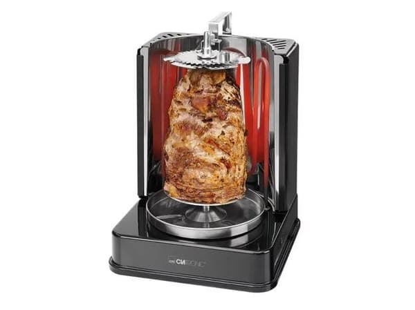 Clatronic DVG 3686, 1400 W, Grilli, Sähkö, Musta, Pyöreä, 220 - 240 V