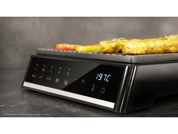 Cecotec Rock''n Grill Smart, Musta, Ruostumaton teräs, Suorakulmainen, Kosketus, Parila, 285 x 225 mm, Saranakansi