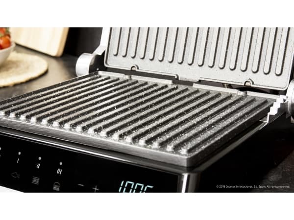 Cecotec Rock''n Grill Smart, Musta, Ruostumaton teräs, Suorakulmainen, Kosketus, Parila, 285 x 225 mm, Saranakansi