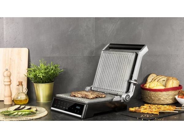 Cecotec Rock''n Grill Smart, Musta, Ruostumaton teräs, Suorakulmainen, Kosketus, Parila, 285 x 225 mm, Saranakansi