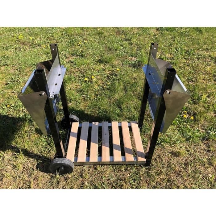 LITTLE BALANCE 8477 Vagn för Plancha Aquitaine Pro, Vagn med hjul, Sidovagnar och fällbara vagnar, Rostfritt stål och Trä