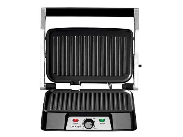 Concept GE2005, Sort, Rustfritt stål, Tabletop, Rotasjon, Rist + steketakke, 278 x 170 mm, 220 - 240 V