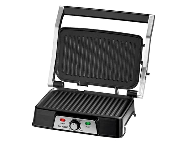 Concept GE2005, Sort, Rustfritt stål, Tabletop, Rotasjon, Rist + steketakke, 278 x 170 mm, 220 - 240 V