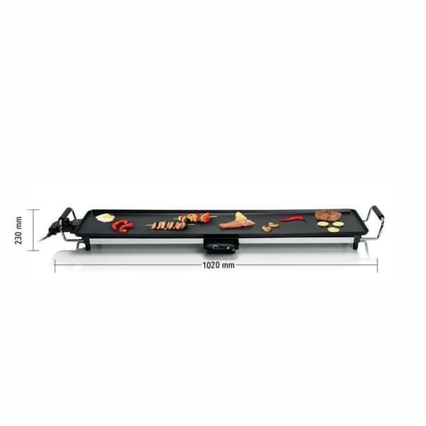LITTLE BALANCE 8239 Happy Plancha 90, Elektrisk plancha 8-10 personer, XXL non-stick tallrik, All mat, 2000W, Svart / rostfritt stål