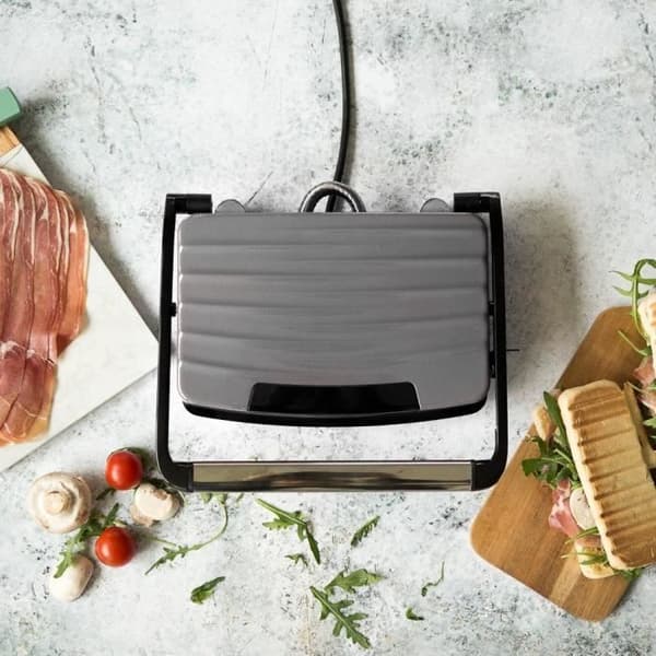 LIVOO DOC232G - Kompakt grill - 23x15cm - Non-stick beläggning - Värmeindikatorlampa - Justerbart gångjärn