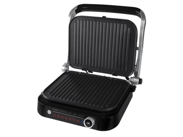 Orava GRILLCHEF2, Sort, Sølv, Rektangulær, Rotasjon, Berøringskontroll, Rist, LED, 2100 W