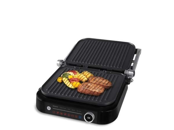 Orava GRILLCHEF2, Sort, Sølv, Rektangulær, Rotasjon, Berøringskontroll, Rist, LED, 2100 W