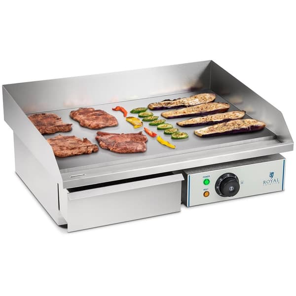 Royal Catering Stekbord elektriskt - 55 cm - slät - 1 x 3,0 kW