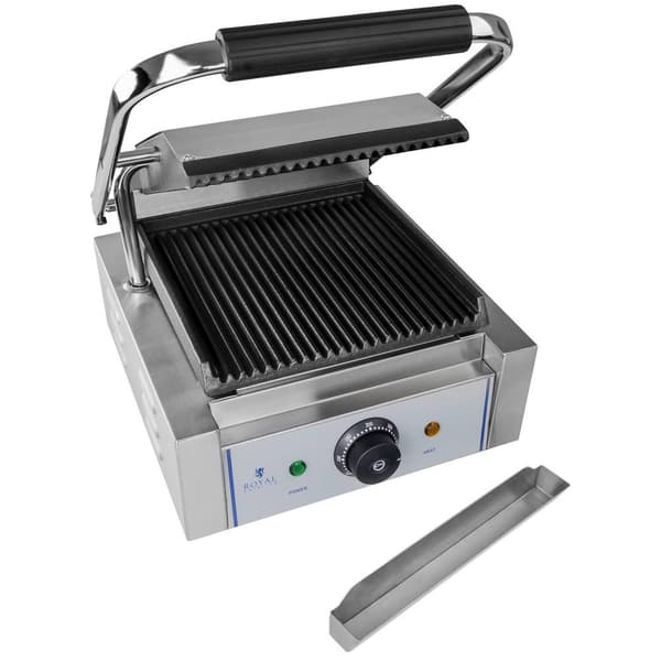 Royal Catering Kontaktgrill - 1800 W - räfflad